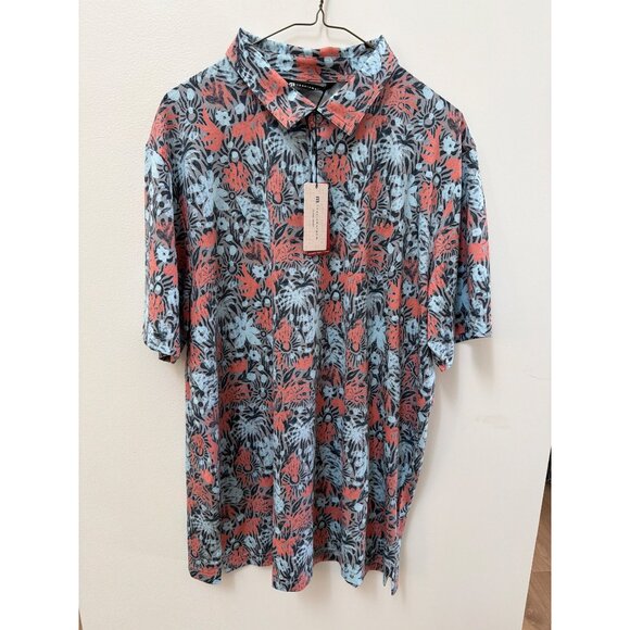 TravisMathew Mens Featherweight Sands Heater Polo Shirt XL Floral Print - Picture 1 of 6